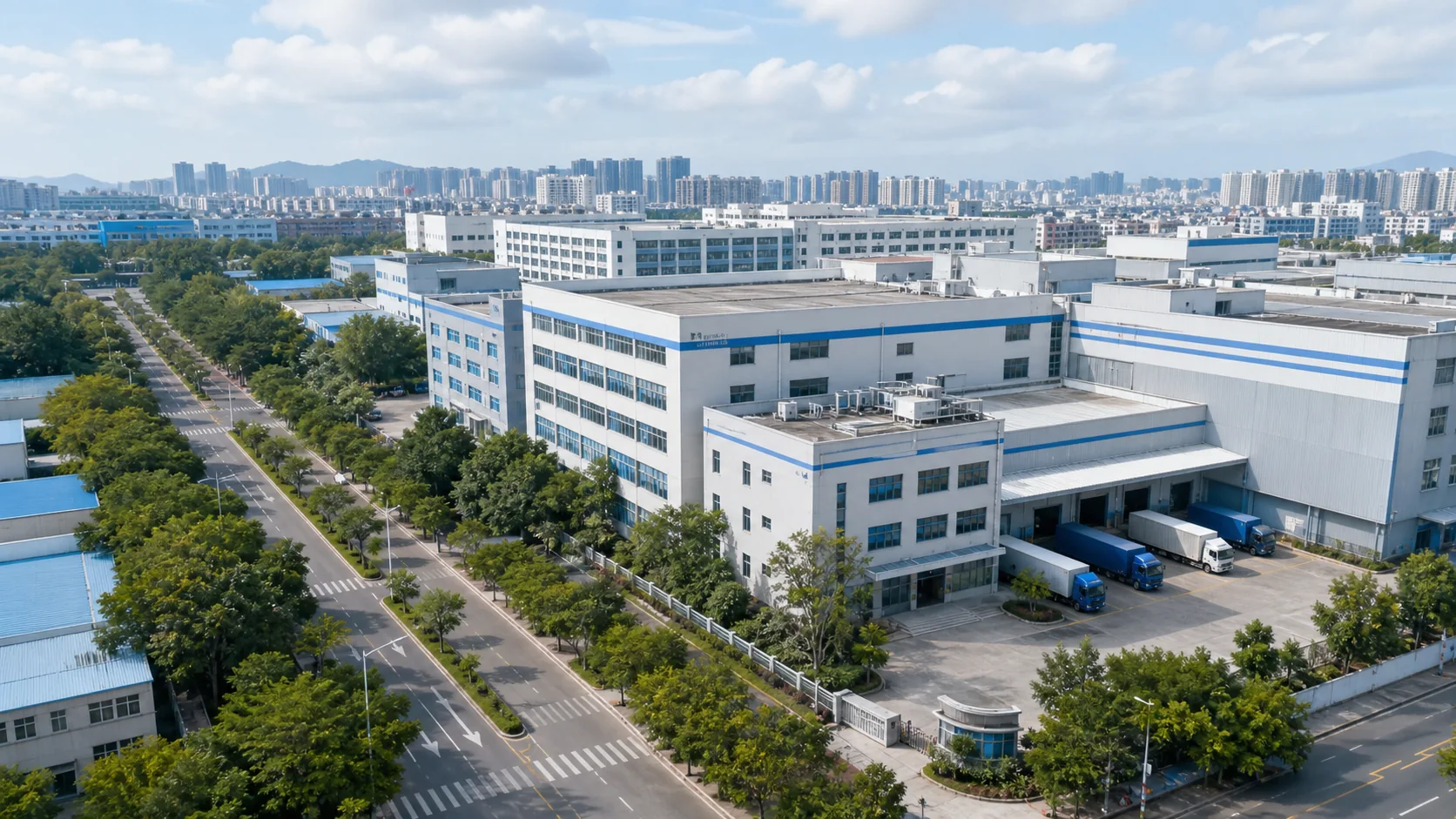 软包装工厂园区航拍视觉示意
