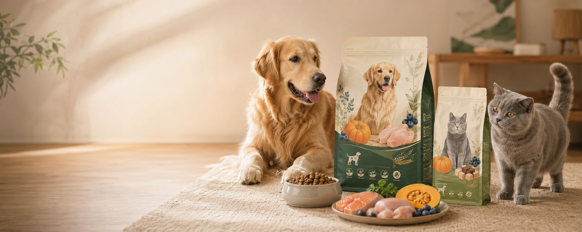 宠物食品包装应用场景视觉示意